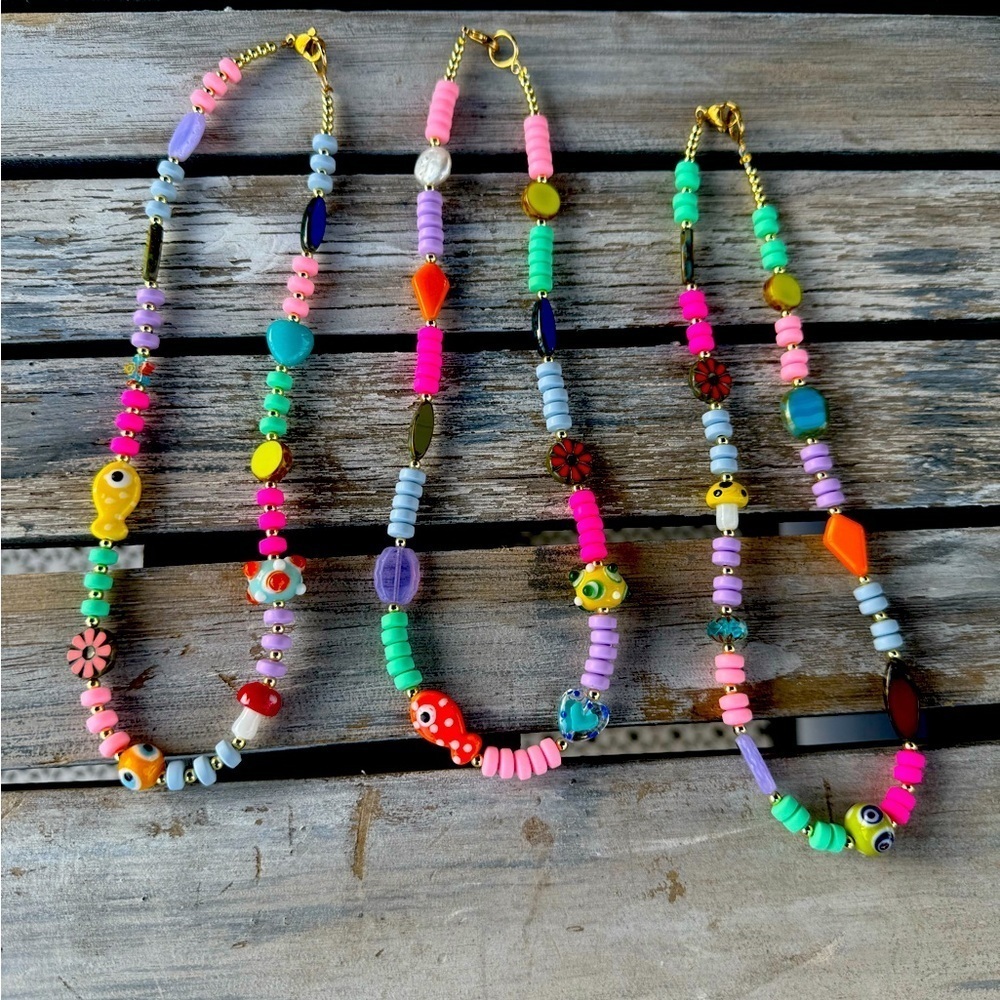 Colorful Beaded summer colors Necklace